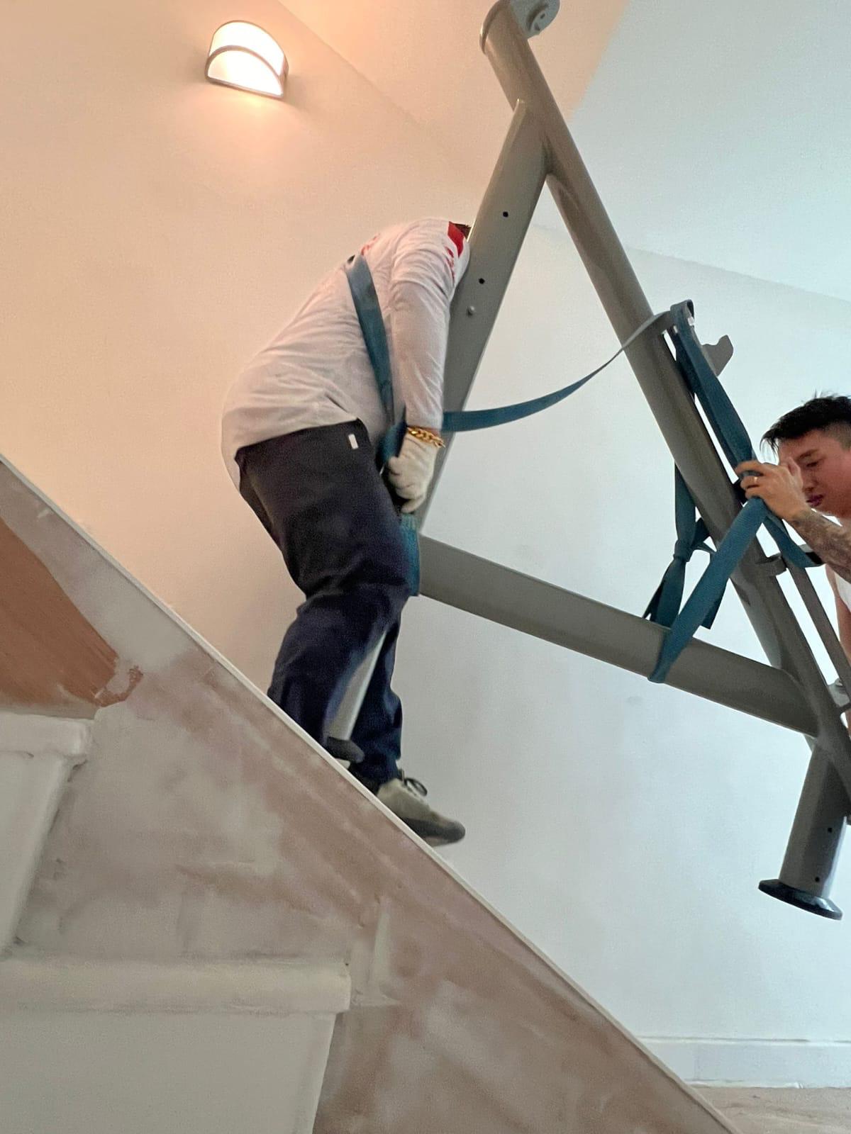 Moving large items upstairs